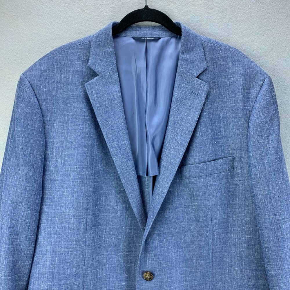 **SOLD**Ralph Lauren Blazer Mens 46L 46 Long Blue Wool Silk Linen Sport Coat - Picture 2 of 16